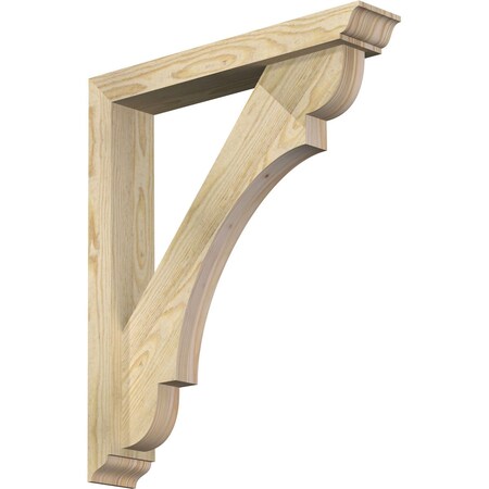 Ekena Millwork Olympic Traditional Rough Sawn Bracket w/ Offset Brace, Douglas Fir, 4"W x 22"D x 26"H BKT0402X22X26OLY01RDF